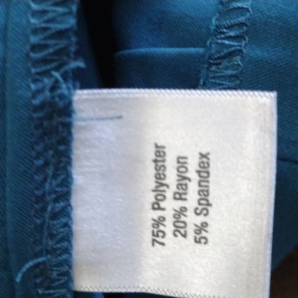 Dream Jeans Women's Teal Pants front Pockets Zipup/Button w/Elastic Waist Size 4 - Picture 4 of 5